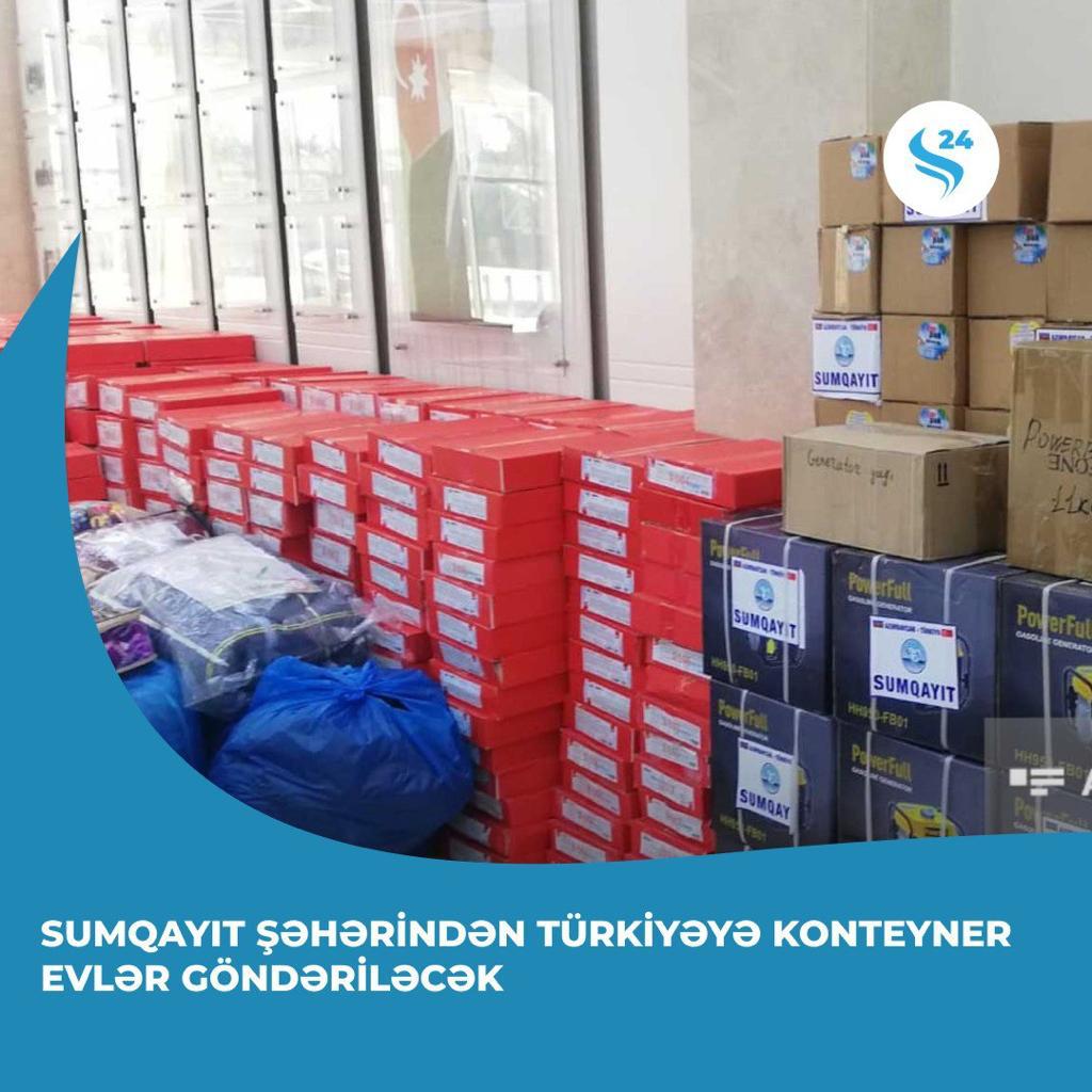Sumgayıt’ta insani yardım seferberliği devam ediyor.