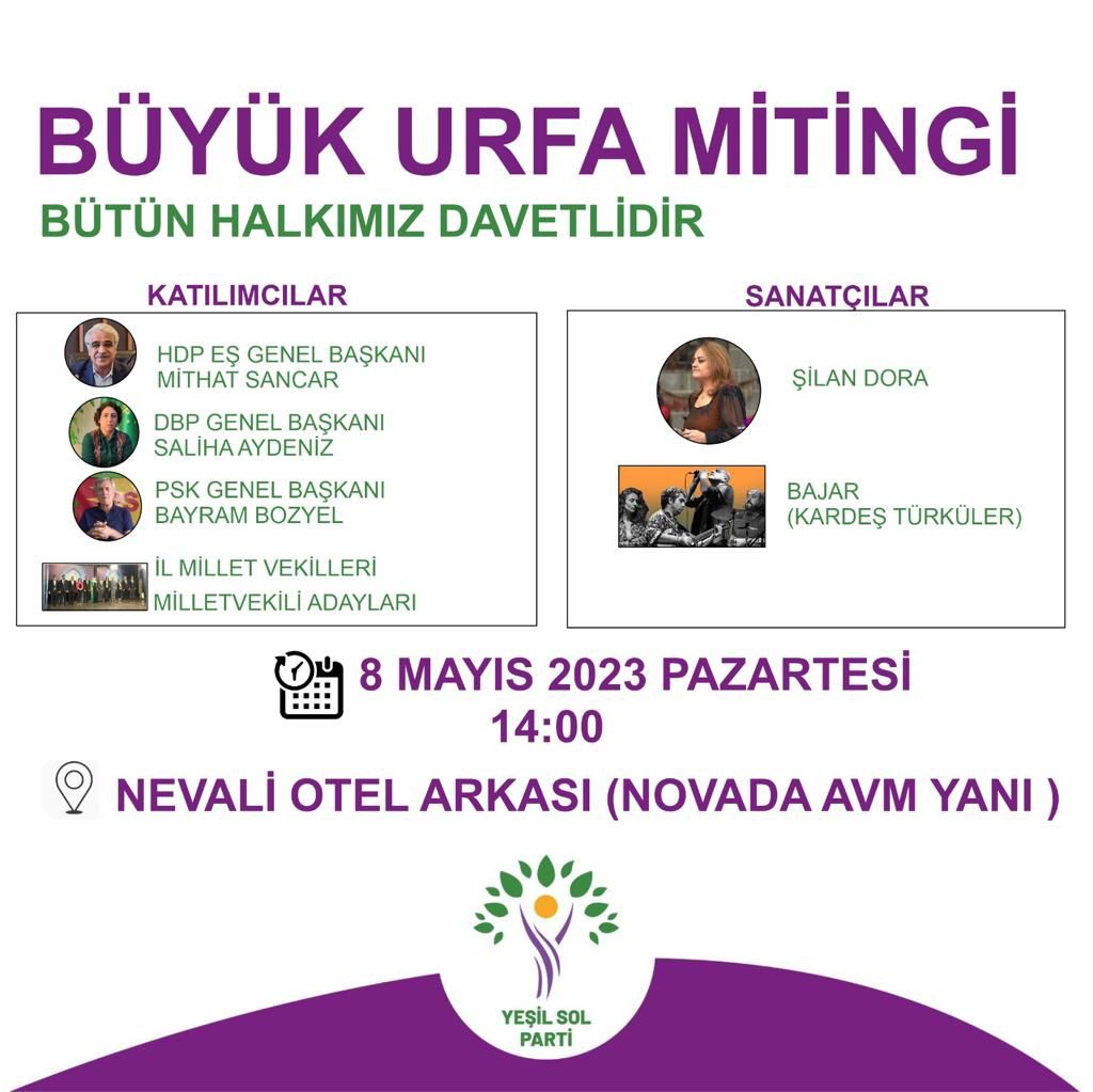 Yeşil Sol Parti Mitin’Davet.
