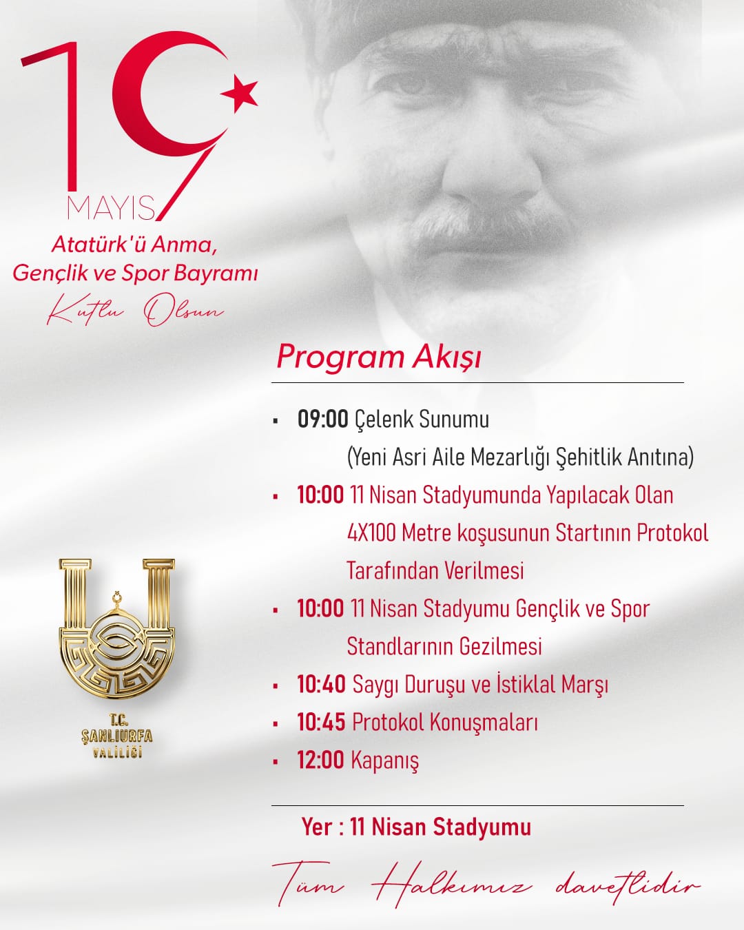 Vali AYHAN’DAN 19 Mayıs Mesajı