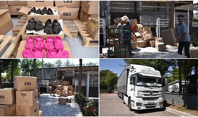 Hayırsever iş insanı tır dolusu terliği Siverek Belediyesine gönderdi