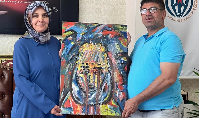 Ressam Çelik’ten Başkan Gökçe’ye anlamlı hediye