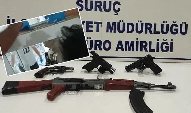 Şanlıurfa’da operasyon! Kapının çerçevesinden tabancalar çıktı!