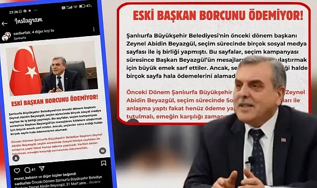 Sosyal medya hesabından eski başkan Beyazgül ‘e tepki : Borcunu öde !