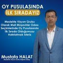 Meslekte Vizyon Grubu Başkan Adayı Mustafa Halat’tan Seçim Süreci