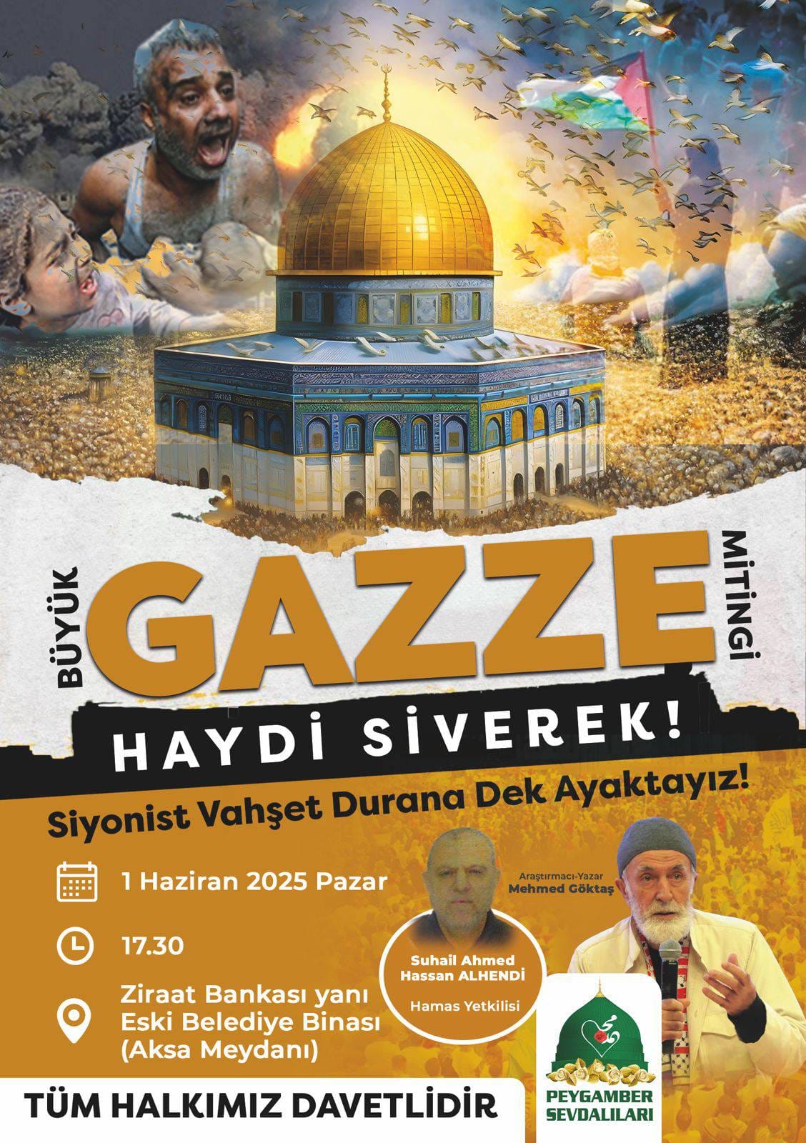 Siverek’ten ‘Büyük Gazze Mitingi’ne davet: