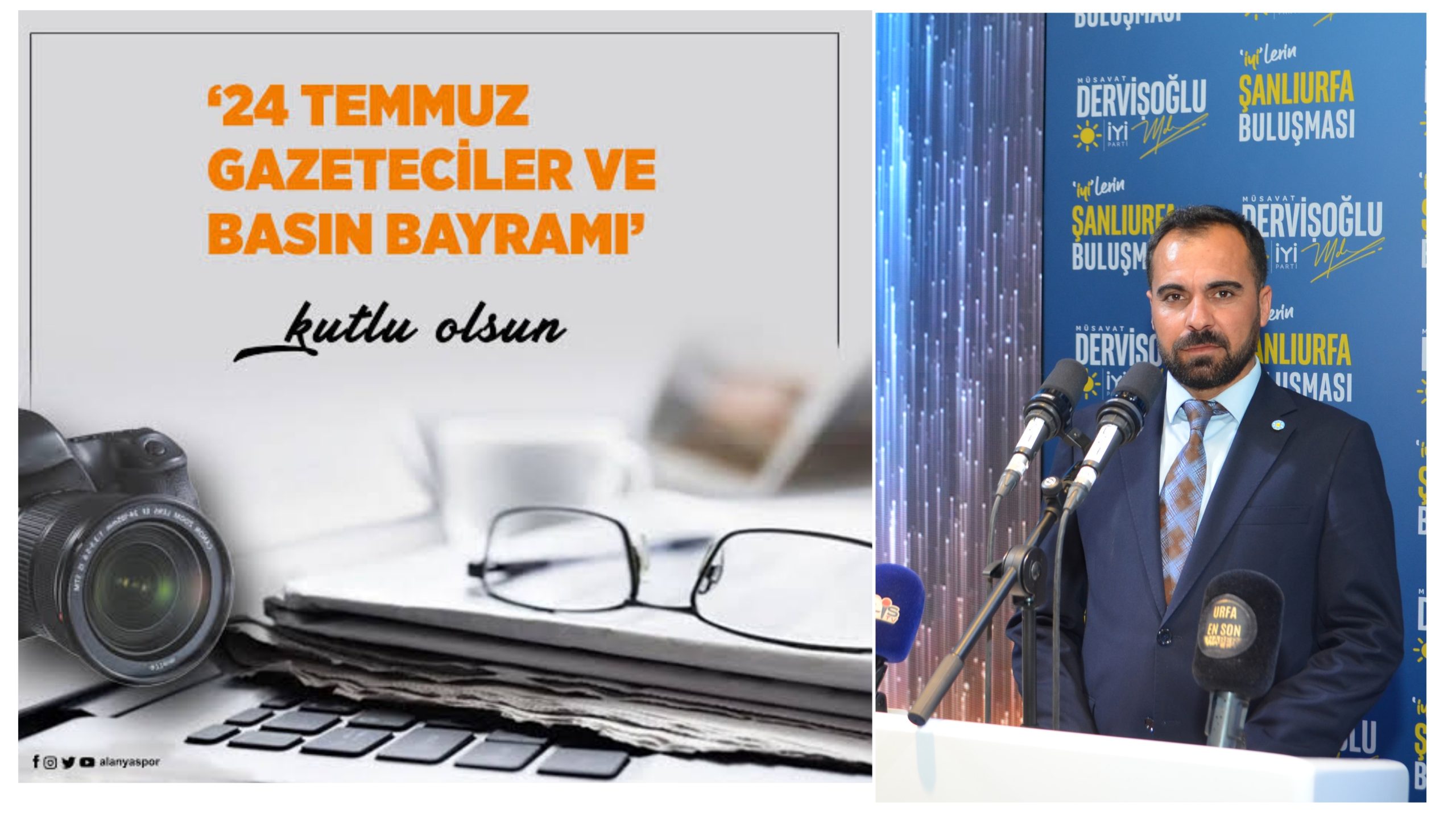 İYİ Parti Karaköprü İlçe Başkanı Süleyman Güneş’ten 24 Temmuz Gazeteciler ve Basın Bayramı Mesajı