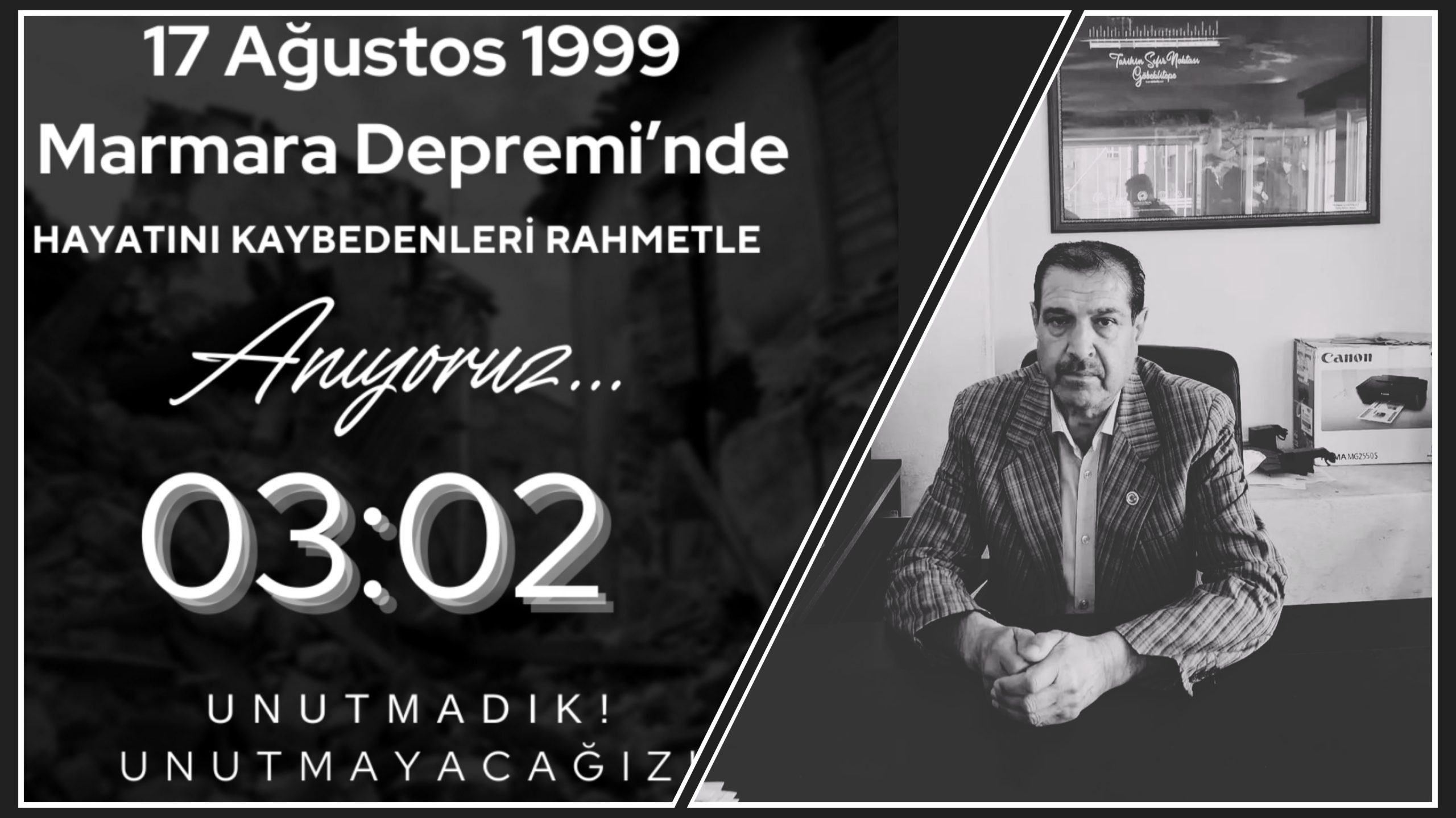 Hürriyetçi Sağlık Sen Şanlıurfa İl Başkanı İbrahim Gündoğdu’nun 17 Ağustos Depremi Anma Mesajı