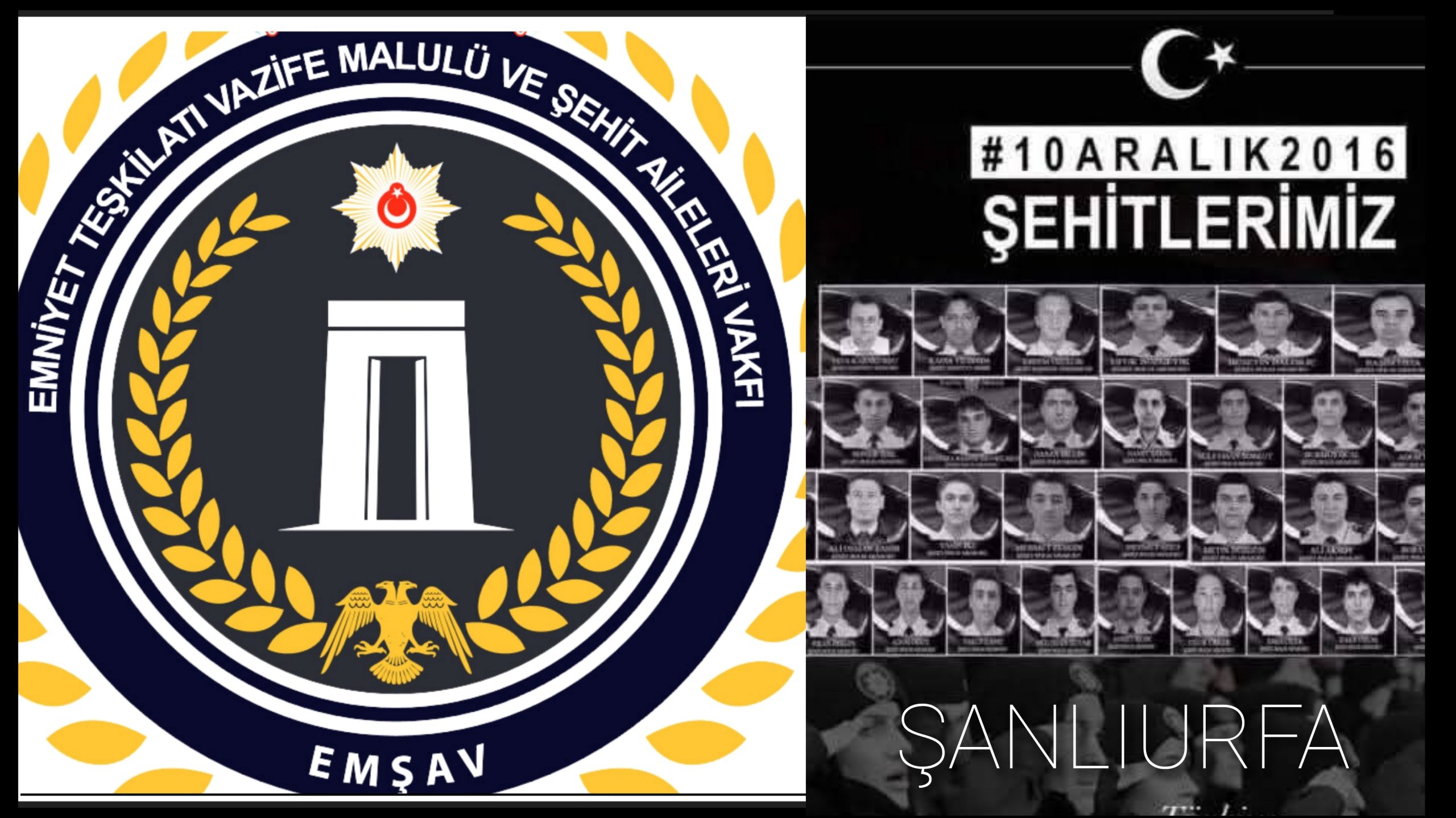 Şanlıurfa Emşav Vakfı Olarak 10 Aralık 2016 Beşiktaş Şehitlerimizi Rahmet ve Minnetle Anıyoruz