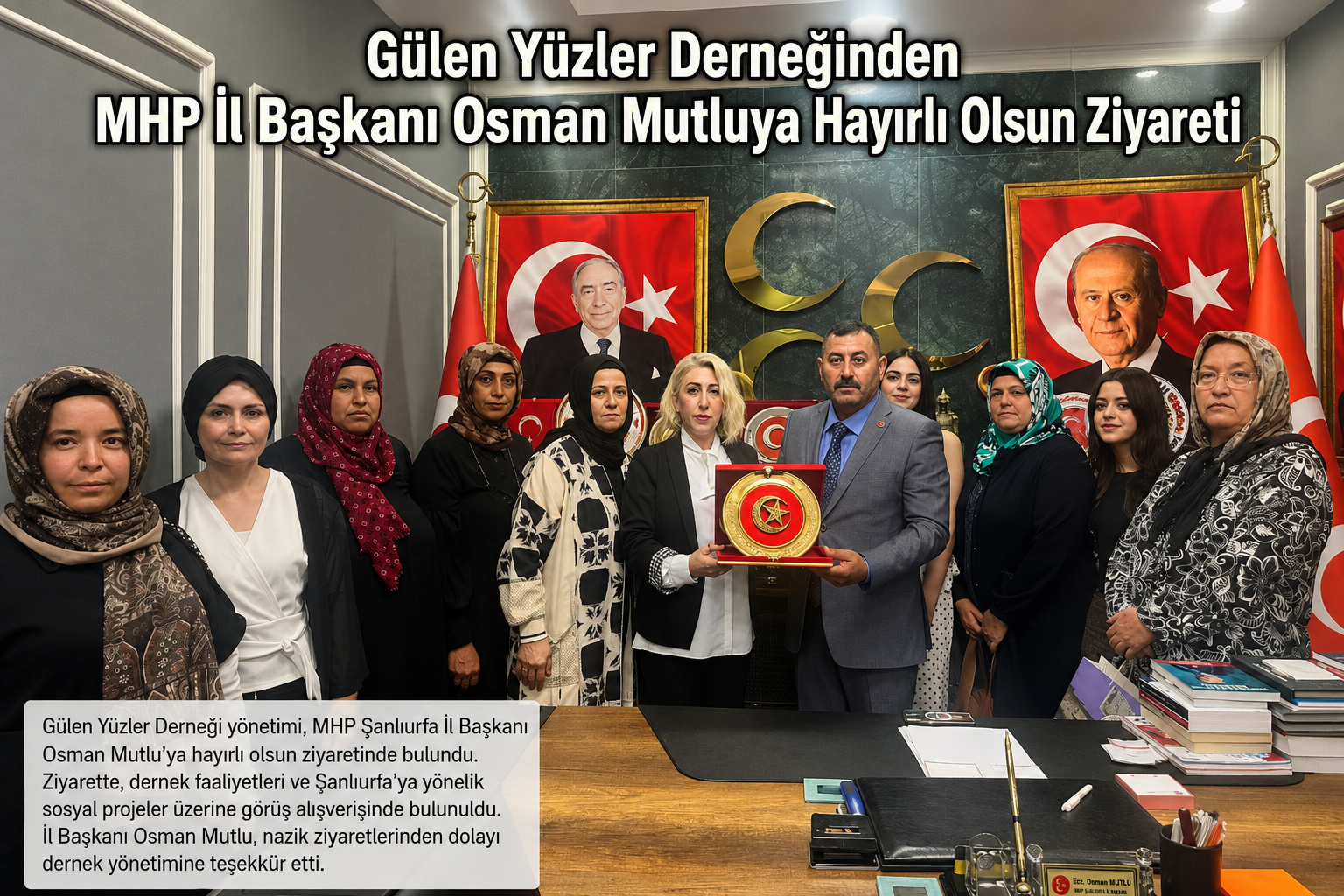 Gülen Yüzler Derneği’nden MHP İl Başkanı Osman Mutlu’ya Hayırlı Olsun Ziyareti