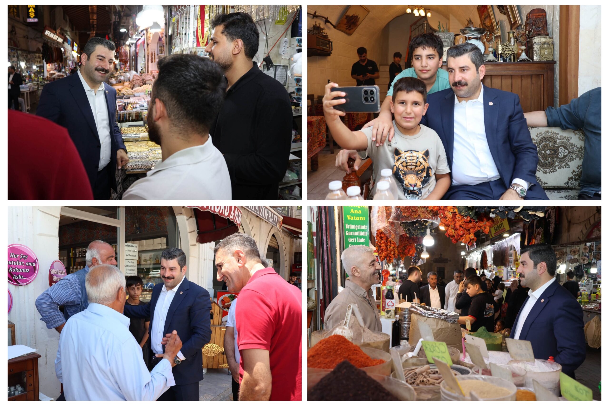 AK Parti Şanlıurfa Milletvekili Av. İbrahim Eyyüpoğlu, Haşimiye Bölgesi Tarihi Ucuzluk Pazarı Esnafını Ziyaret Etti