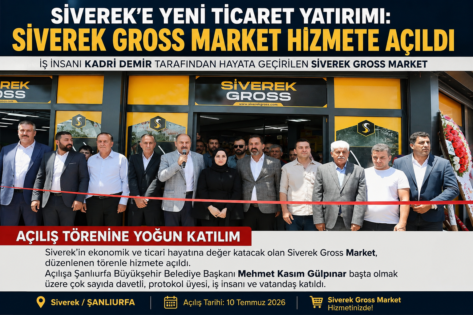 Siverek’e Yeni Ticaret Yatırımı: Gross Market Hizmete Açıldı