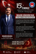 İbrahim Gündoğdu’nun 15 Temmuz Demokrasi ve Millî Birlik Günü Mesajı