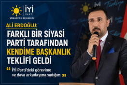 İYİ Parti Şanlıurfa İl Başkanı Eroğlu’ndan başkanlık teklifi açıklaması