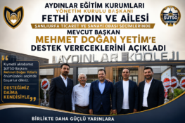 Aydınlar Eğitim Kurumları Yönetim Kurulu Başkanı Fethi Aydın ve Ailesi’nden Mehmet Doğan Yetim’e Destek